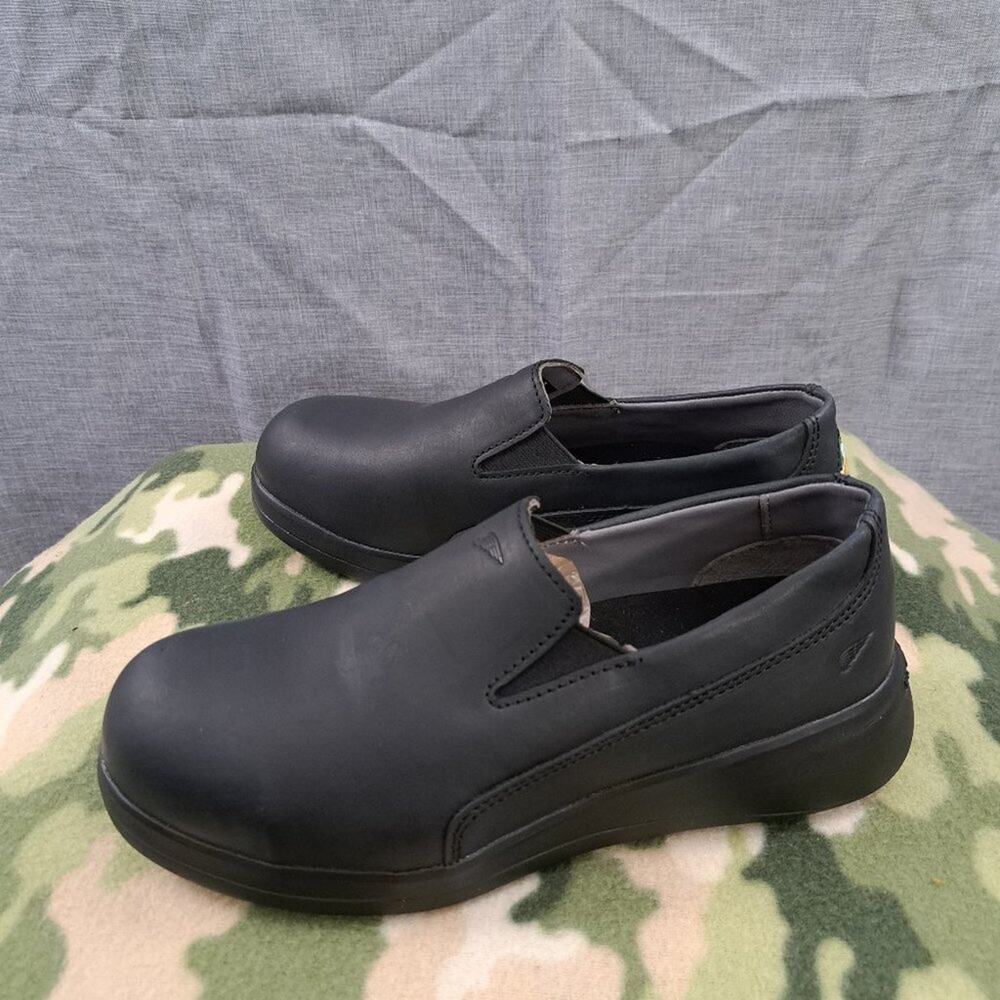 %RED WING CROSS LITE Shoes Black Leather Woman Sz 7/ CSA SAFETY TOE OXFORD/ D8